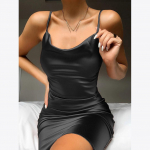 Suvine Varrukateta Spagetirihmadega Must Siidist Pikk Kleit Seksikas Avatud Seljaga Elegantne Satiinist Liibuv Peokleit Naine L&otilde;ikega Midi Kleidid S veinipunane v&auml;rv