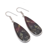 Natural Dragon Blood Gemstone Handmade 925 Sterling Silver Earring 2.17 k3f40