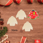 30 Pieces Unfinished Cutouts Blank Wood Slices 4 x 3.5 Wooden for DIY Crafts Party Hoodie