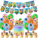 30 tk Stumble Guysi peotarvikute hulka kuuluvad Banner Cake Toppers &otilde;hupallid