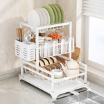 K&ouml;&ouml;givalamu n&otilde;udekuivatusrest koos tassihoidjaga - T&ouml;&ouml;pinnale asetatav kausi-, taldriku- ja s&ouml;&ouml;gipulkade organiseerija