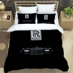 Kohandatud R-Rolls-Royce Mustriga Tekikate Padjap&uuml;&uuml;ridega Microfiber 3D Digitaalselt Tr&uuml;kitud Voodipesukomplekt &Uuml;heinimese T&auml;is Suuruses Queen King EU Twin(135x200cm)