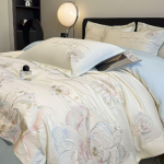 Luksuslik tikandiga ema ja beebi neljaosaline voodipesukomplekt: Tekikott, Voodilina ja Kummiga Voodilina pulmadeks 1.2m Bed, Duvet Cover 150*200