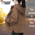 Naiste r&auml;hn tuulejope, fliisvoodriga, lai l&otilde;ige, kevad/s&uuml;gis 2025 stiil keskealistele emadele 2XL for 120-135 lbs