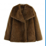 Naiste kohev kunstkarvane jakk pikkade varrukatega rev&auml;&auml;riga karvane mantel avatud eest kohev jakk talvine soe &uuml;ler&otilde;ivas L kohv