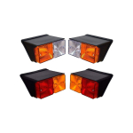 APSMOTIV 12v Eesmised k&uuml;ljesuunatuled ja tagumised tagatulede suunatuled vilkurite komplekt Case IH, Fiat, Ford New Holland traktoritele D3NN13405B D3NN13N32 merevaigukollane/punane