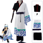 Gintama Anime SakMiGintoki Cosplay Kost&uuml;&uuml;m, Parukas, Kimono, Tuunika, P&uuml;ksid, Kehaosa, Konventsioon, Halloweeni, J&otilde;ulu&uuml;ritus, Kingitus S white