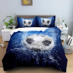 Jalgpalli voodipesukomplekt 3D Jalgpall Mugav tekikott Padjap&uuml;&uuml;r Voodipesukomplekt Laste magamistoa kaunistus Kodutekstiil 70x133cm