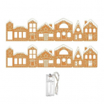 Isetehtav kokkupandav j&otilde;ulune piparkoogimaja papist komplekt LED-valgustusega. Valmista piparkoogimaja meisterdamise komplekt kodu kapi j&otilde;ulupeo kaunistamiseks. 4pcs