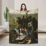 Hieronymus Bosch Maiste naudingute aed Kootud tekk Sametine kunst &Uuml;lipehme visketekk Voodikatteks Tekiks 30x40in