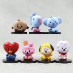 BT21 6cm 7tk figuur korea pop kpop miniatuurfiguur bts Bt21 koya Mudel Loominguline t&ouml;&ouml;laua aksessuaar M&auml;nguasi Laste s&uuml;nnip&auml;evakingitus