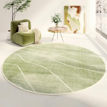 Roheline &uuml;mmargune elutoa vaip abstraktse joonkunsti stiilis v&auml;rske ja minimalistlik kodu dekoratiivne vaip p&otilde;randamatt plekkikindel 120X120CM