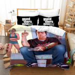 M&auml;ngu GTA V Voodipesukomplekt Multikas Tekikotid Padjap&uuml;&uuml;r Grand Theft Auto 5 Tekk Voodipesukomplektid Voodipesu Voodiriided(Lehte ei ole) EU single(135x200cm)