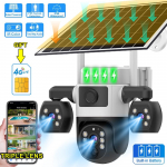 V380 Pro 4G SIM-kaardiga kaamera p&auml;ikesepaneeli, kolme objektiivi, v&auml;litingimustes kasutatava aku, koduse j&auml;relevalve, turvakaitsmega CCTV videokaamerad WIFI Camera