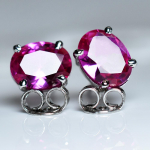 LOODUSLIK Roosa Rubiin 12.85 Ct SERTIFITSEERITUD Ovaalse Lihviga V&auml;&auml;riskivid K&otilde;rvar&otilde;ngaste Paar Tasuta Kohaletoimetamine MY.ER-13-NS 16.2 mm approx