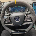 ization Car Steering Wheel Cover Accessories Hand Sewing Suede Leather Non-Slip For BYD Tang EV DMI DMP Han Song Plus E9 Blue Thread