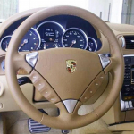 For Porsche Cayenne 2003-2010 DIY Hand-stitched non-slip Leather car Steering Wheel Cover style 1