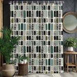 Boheemlaslik Du&scaron;ikardin Salveiroheline Du&scaron;ikardin Salvei Vannitoa Kardin Roheline Du&scaron;ikardin 12 Konksuga 2pcs*90x180cm