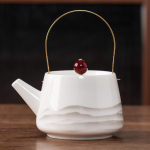 Kiiresti valmistatav teepott, &uuml;ks pott ja kaks tassi, rasvjas jade portselan, kerge luksus, kung fu tee komplekt, Kuaike tass, k&otilde;rgekvaliteediline brokaadist karp, kinkekarp