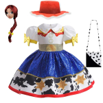 M&auml;nguasjalugu 4 Woody riietumiskost&uuml;&uuml;m Lastele Jessie BoPeep Cosplay Kleit Halloweeni peo uhked komplektid Lavastus&uuml;likond 5-6T Tag-130 gray