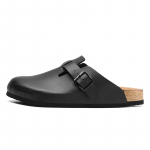 Meeste Naiste Lai Varvastega Sussid Korgist Sandaalid Klotsid Mugav Tald Moodne PU Nahast Mules Slip-on Sise-V&auml;lis 36 must