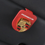 Autokleebised P&auml;ikeseprillide Klamberhoidik Magnetiline Nahast Autoklaasi Klamber Porsche 911 Pajun Cayenne Cayman Panamera Macan Taycanile