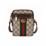 GUCCI Ophidia Vintage Logo Triibuline Webbing L&otilde;uend ja Nahast &Otilde;lakott Tavaline Unisex Paaristiil Eebenipuu ja Pruun Gift Box Set (Basic Set + Original Box) pruun/eebenmust