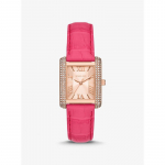 Michael Kors Emery Pav&eacute; Roosa Kuldse Tooni ja krokodillimustriga Nahast K&auml;ekell MK2984 roosa