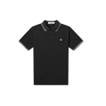 STONE ISLAND Elastne kunstkarusnahast polos&auml;rk Meeste polos&auml;rgid Must 101522S18-V0029 S