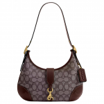 Coach Hamptons 26 Signature Jacquard Reguleeritava &otilde;larihmaga Kangast ja kunstnahast poolkuu kott Keskmine Naiste kott Maple CBF16-B4S0M Basic Set (Bag+Dust Bag)