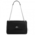 Coach Elodie 29 H&otilde;bedase logoga nahast &otilde;lakott Crossbody Suur naiste kott Must CCF09-SVBK Basic Set (Bag+Dust Bag)