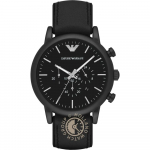 Emporio Armani Luigi XLarge Must Nahk Meeste Kvarts Kronograaf Kuup&auml;evaga AR1970 must