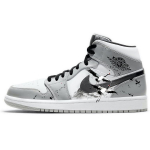 Jordan Air Jordan 1 Slip Resistant Abrasion Resistant Mid top Vintage Basketball Shoes Men's Smoke Gray 554724-092(Team181-) 44
