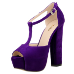 Naiste Sandaalid Suvised Seksikad 14cm Peep Toe K&otilde;rged Kontsad Pandlaga rihm Sandaalid Mood Paks Platvorm Pump peokleit Pulmakingad 38 lilla