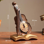 Vintage viiuliornamendid Muusikainstrumendi skulptuur Loov kell VIIUL Dekoratiivsed kujukesed Kodu kaunistamise tarvikud brown