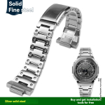 16mm roostevabast terasest kellarihm Casio G-SHOCK GBM-2100/GM-2100/GA-2100 Ga2100 jaoks Metallist kaheksanurkne k&auml;ev&otilde;ru Asenduskellarihm For GM2100 gray