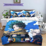 My Hero Academia Deku & Bakugo Tekikate ja Padjap&uuml;&uuml;rid, MHA F&auml;nni Magamistoa Voodipesu, T&auml;iuslik Kingitus.chl 135x200cm
