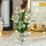 Kristallklaasist k&auml;sit&ouml;&ouml; orhidee kaunistus elutoa laua kaunistus White flowers