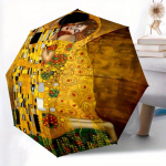 Gustav Klimt Art Nouveau Vihmavari - Automaatselt kokkupandav, 8 varrast stabiilsuse tagamiseks, Elav lilleline ja geomeetriline disain, T&auml;iuslik p&uuml;hade Iron&8K