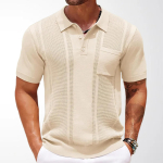 Meeste kudumispolo s&auml;rgid L&uuml;hikeste varrukatega soonikkoes kootud s&auml;rk Suvine kerge vabaaja golfis&auml;rgid Kootud polo s&auml;rgid Tekstuuriga pullover T-s&auml;rgid meestele XL beige