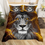 L&otilde;vi Roos Tekikoti Komplektid King Size Loomade Lilleline Tr&uuml;kk Pol&uuml;ester Tekikate Looduse Teemaline Voodipesu Komplekt Lastele T&auml;iskasvanutele Teismelistele 135x200cm