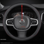 Nahast roolikate autole Volvo XC90 S90 XC60 V90 V60 B4 B5 B6 T4 T5 T6 T8 D4 D5 2012 -2025 Autotarvikud O two line with logo