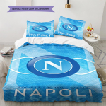 Napoli FC Muster Voodipesukomplekt Tekikate Padjap&uuml;&uuml;r Kodukaunistus Kingitus (1 * tekikott + 2 * padjap&uuml;&uuml;ri, ilma s&uuml;damikuta) 155x200cm