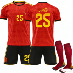 2026 FIFA Maailmameistriv&otilde;istluste Belgia kodus&auml;rgi ja sokkide komplekt #25 Doku 16 punane