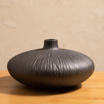 RYLAVA Kaasaegne Ketta Kujuline Boheemlaslik Zen Stiilis Keraamiline Vaas Lauapealne Dekoratiivne Vaas Antiikne Kodu Dekoratsioon (as the picture,D12cm*H25cm) gray