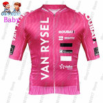 Jalgrattas&auml;rgi komplekt Poisid T&uuml;drukud Prantsusmaa Jalgrattariided Lapsed Jalgrattakost&uuml;&uuml;m MTB Ropa Maillot XS(Height85-94cm) pink