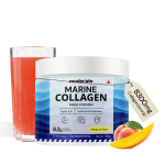 M&otilde;&otilde;dukas merekollageenipulber meestele, t&uuml;&uuml;p 1 ja 3 h&uuml;drol&uuml;&uuml;situd peptiidid glutatiooni, C-vitamiini, h&uuml;aluroonhappe, biotiiniga, mangopirni maitse