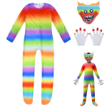 Laste Poppy Playtime Huggy Wuggy Cosplay Kost&uuml;&uuml;m Kombinesoon Mask Halloweeni &Uuml;likond 140 yellow