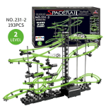 Marble Run Lab&uuml;rindi v&otilde;idus&otilde;iduraja m&auml;ngud Helendav Spacerail Rollercoaster Ball Tase 2 3 4 Elektriline lift mudel Haridus Teadusm&auml;nguasi black