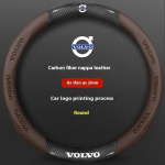 Volvo XC40 XC60 XC70 XC90 S40 S60 S80 S90 V40 V60 V70 V90 C70 jaoks S&uuml;sinikkiust Nahast Auto Roolikate Autotarvikud
